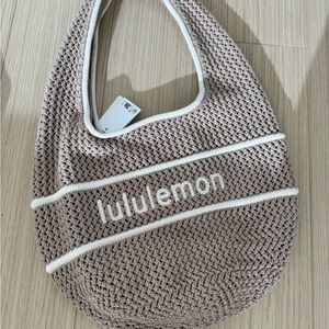 lululemon athletica Beige Knit Shoulder Bag